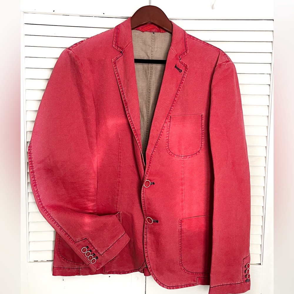 Men's Red Sport Coat Blazer - Classic Two-Button